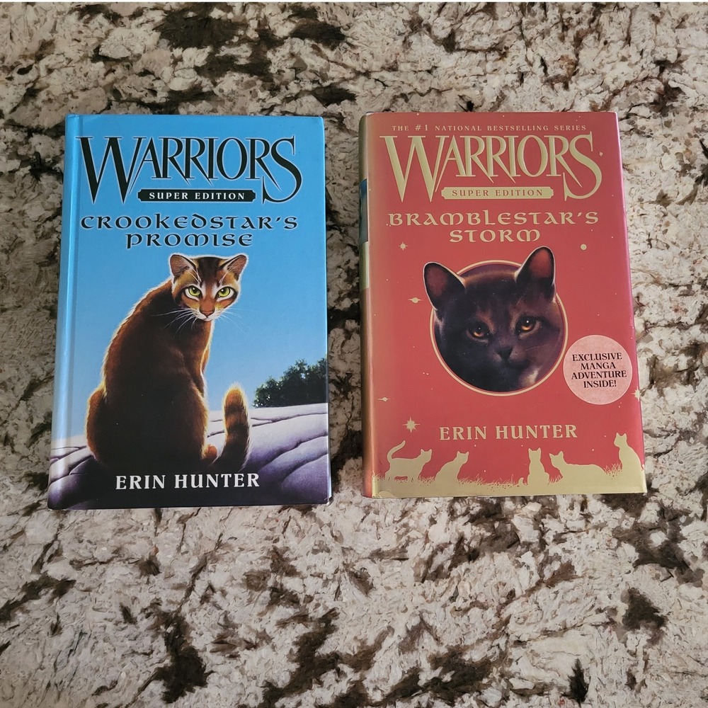 Warriors Super Edition Books 2 Lot Hardcover Cat Fantasy Erin Hunter